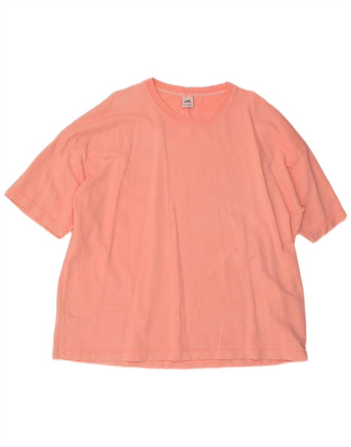 Camiseta masculina ZARA Top XL algodão rosa