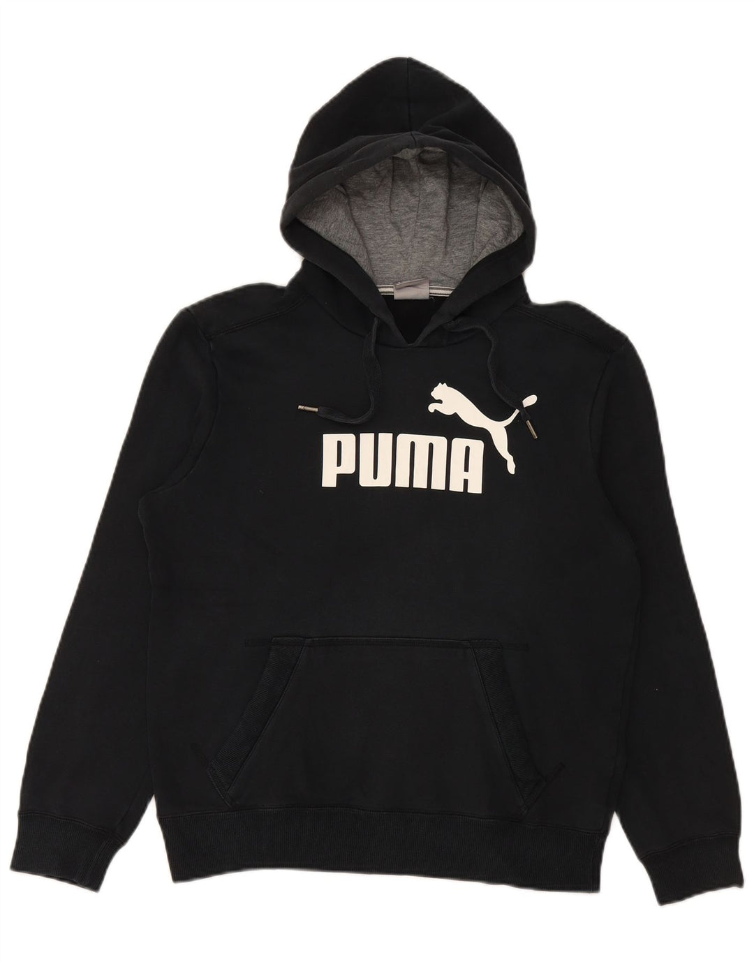 PUMA Mens Graphic Hoodie Jumper Pequeno Algodão Preto
