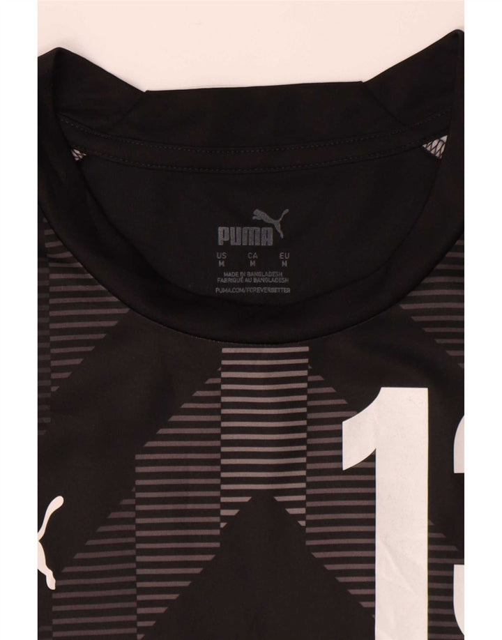 Puma Mens Carolina Graphic T-Shirt Top Médio Preto Geométrico
