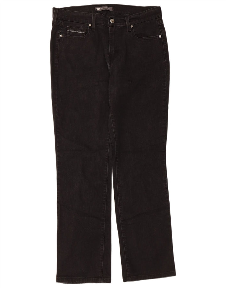 Calça jeans feminina Levi's 505 Straight W31 L32 algodão preto