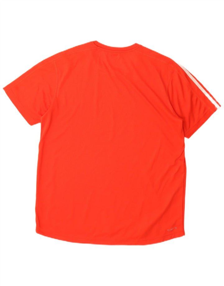ADIDAS Mens Climalite T-Shirt Top Grande Poliéster Vermelho