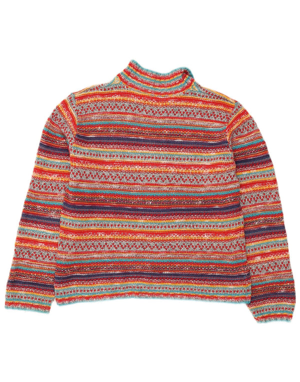 Suéter feminino Wit Boy com corte cardigan Reino Unido 12 médio listrado multicolorido