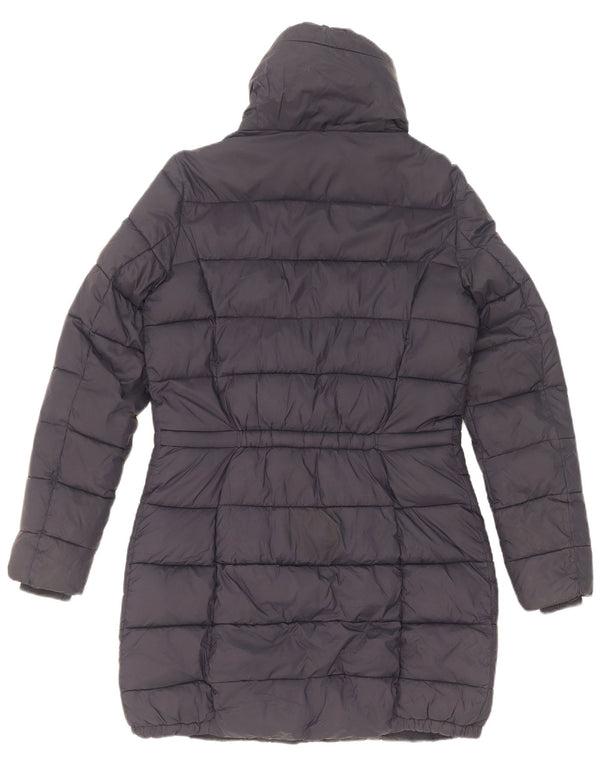 Casaco acolchoado feminino Massimo Dutti UK 10 pequeno poliéster azul marinho