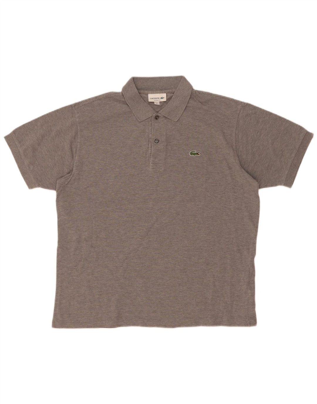 Camisa polo masculina Lacoste Classic Fit tamanho 7 grande algodão cinza