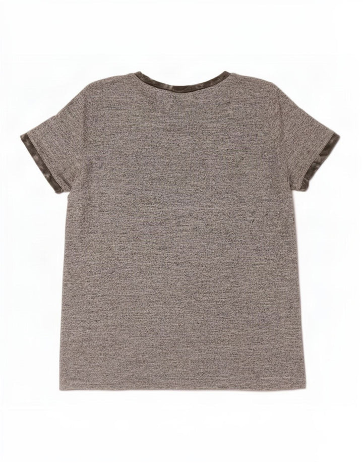 Camiseta feminina Gap UK 14 poliéster cinza médio