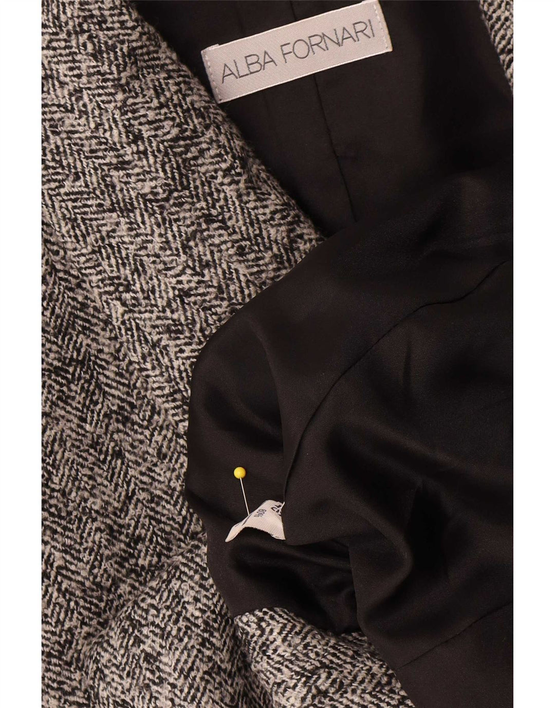 Alba Fornari Blazer feminino jaqueta IT 46 grande espinha de peixe cinza