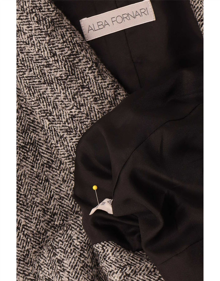 Alba Fornari Blazer feminino jaqueta IT 46 grande espinha de peixe cinza