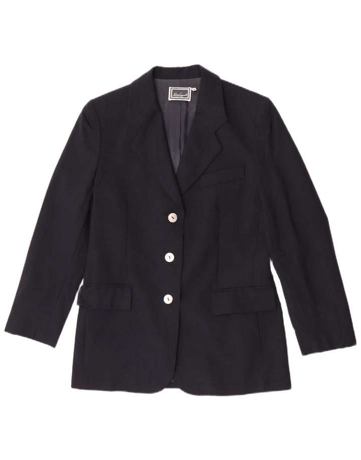 Luisa Spagnoli Jaqueta blazer feminina de 3 botões IT 44 médio azul marinho