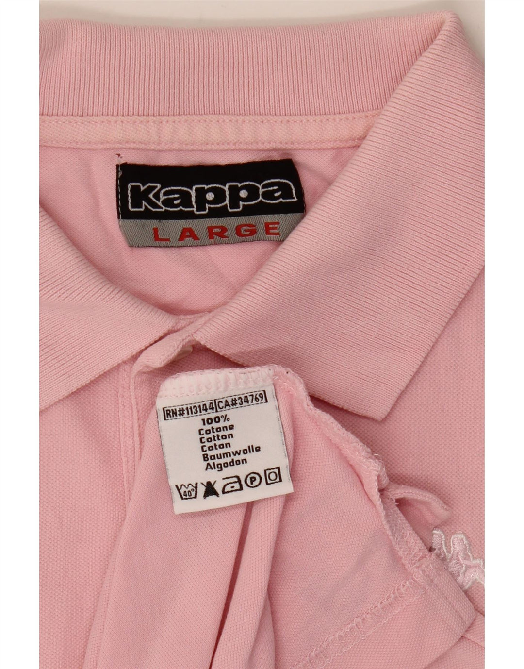 Camisa polo masculina Kappa grande algodão rosa