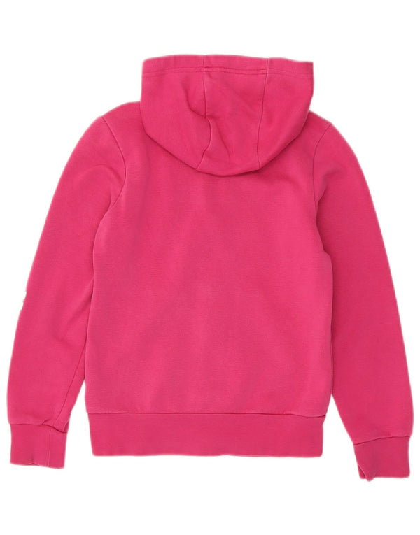 Suéter Adidas feminino com capuz e zíper gráfico 9-10 anos algodão rosa
