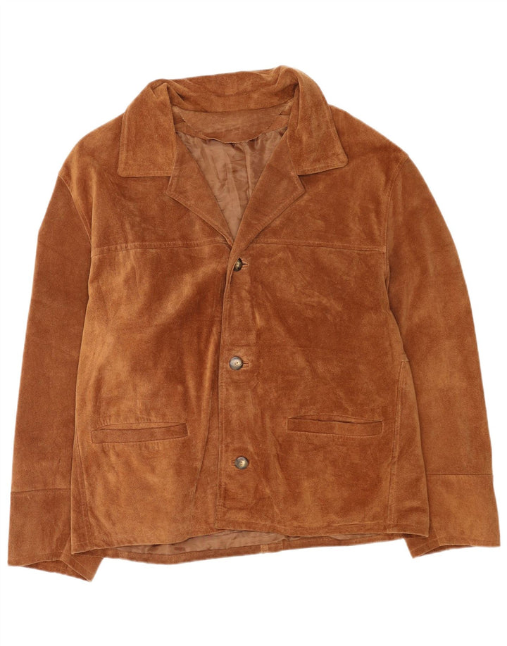 Jaqueta masculina vintage de camurça IT 52 XL couro marrom