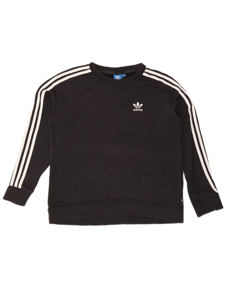 Adidas feminino oversized moletom jumper reino unido 8 pequeno algodão preto