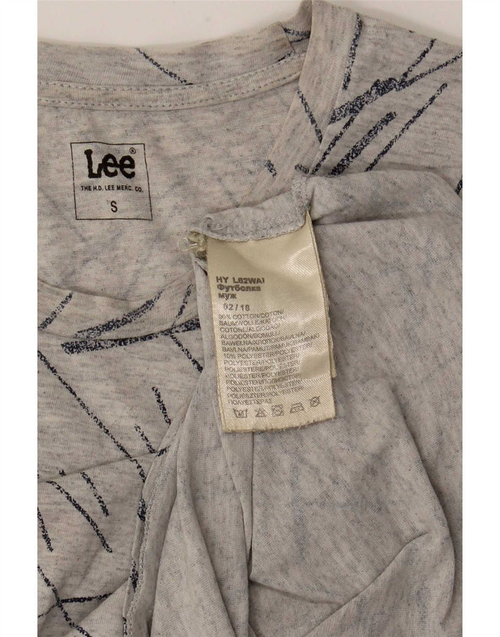 Lee Camiseta masculina top pequeno algodão listrado cinza