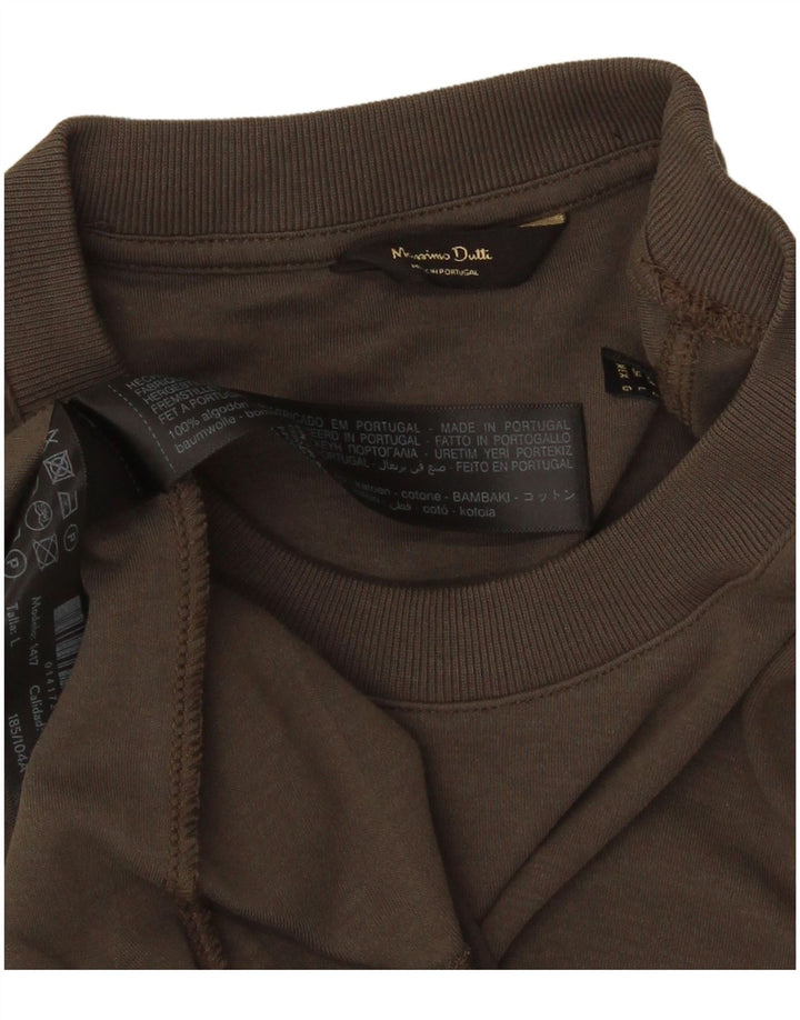 Camiseta masculina Massimo Dutti Top grande algodão cinza