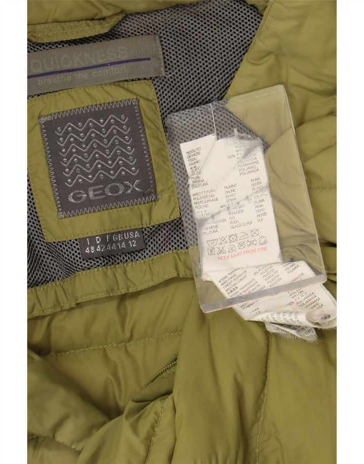 Jaqueta acolchoada feminina Geox UK 14 grande poliamida verde