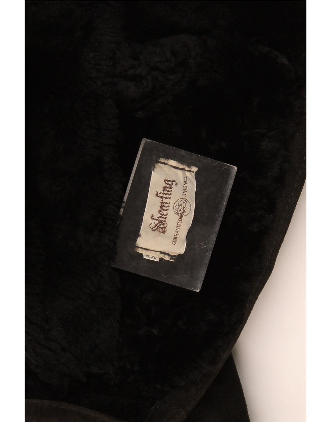 Jaqueta feminina vintage de shearling de grandes dimensões IT 44 Shearling preto médio