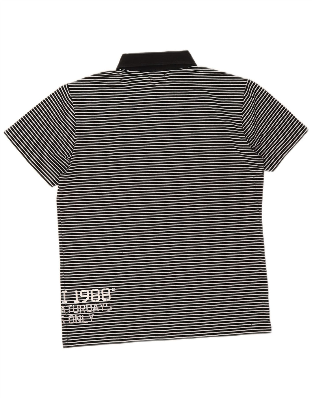 Camisa polo masculina gráfica Gaudi de algodão listrado preto médio