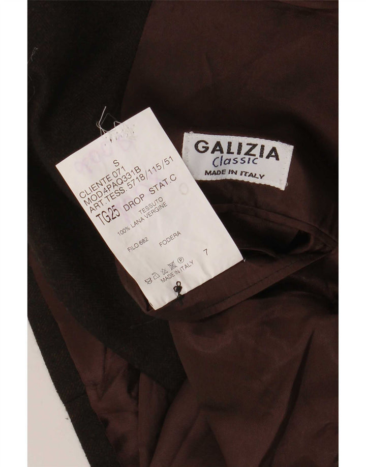 Jaqueta blazer masculina vintage com 3 botões Reino Unido 38 lã virgem marrom média
