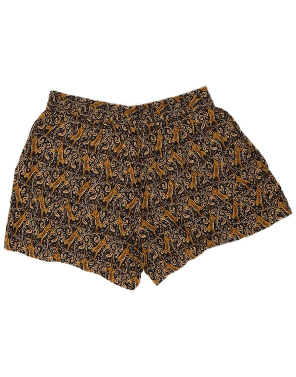 Shorts casuais gráficos femininos Fat Face Reino Unido 16 Grande W33 Marrom Paisley