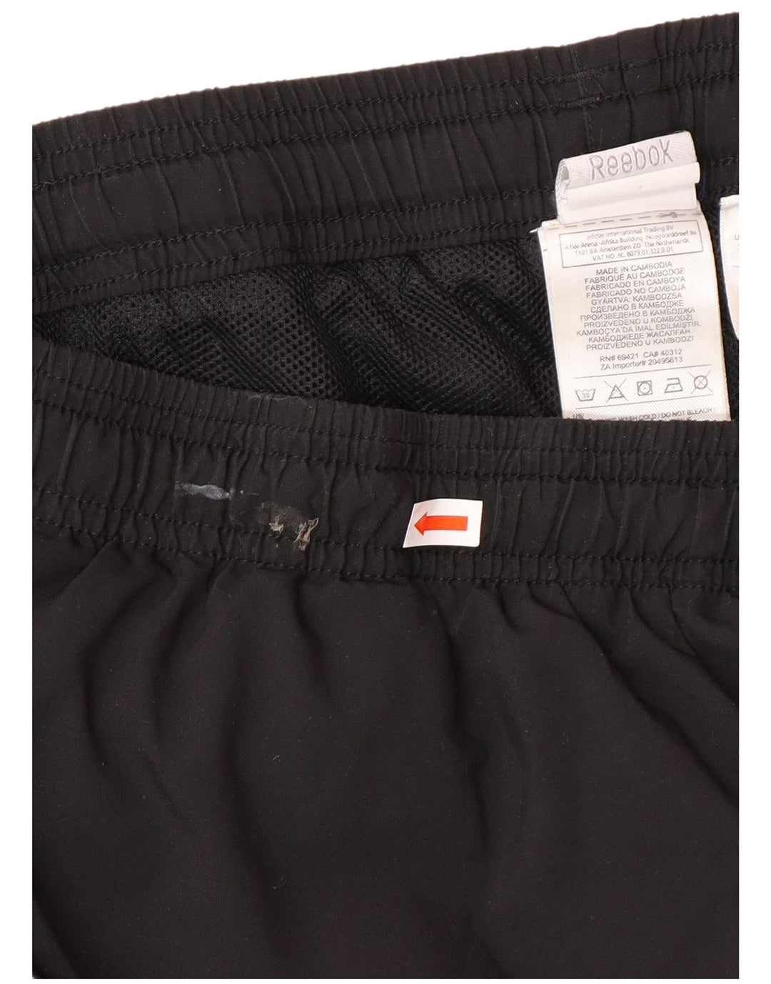 Calça de treino masculina REEBOK XL poliéster preto