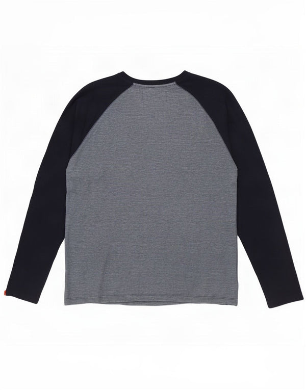 Top masculino Superdry manga comprida 2XL algodão colorblock azul