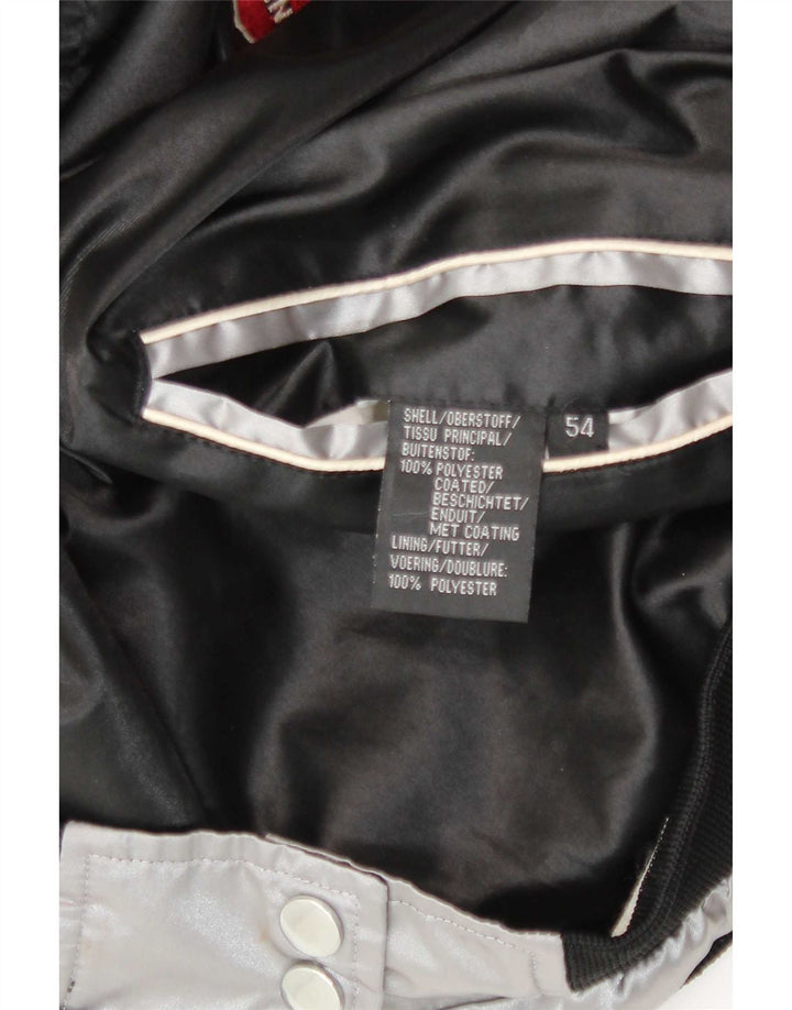 Jaqueta vintage masculina gráfica reversível IT 54 2XL preto colorblock