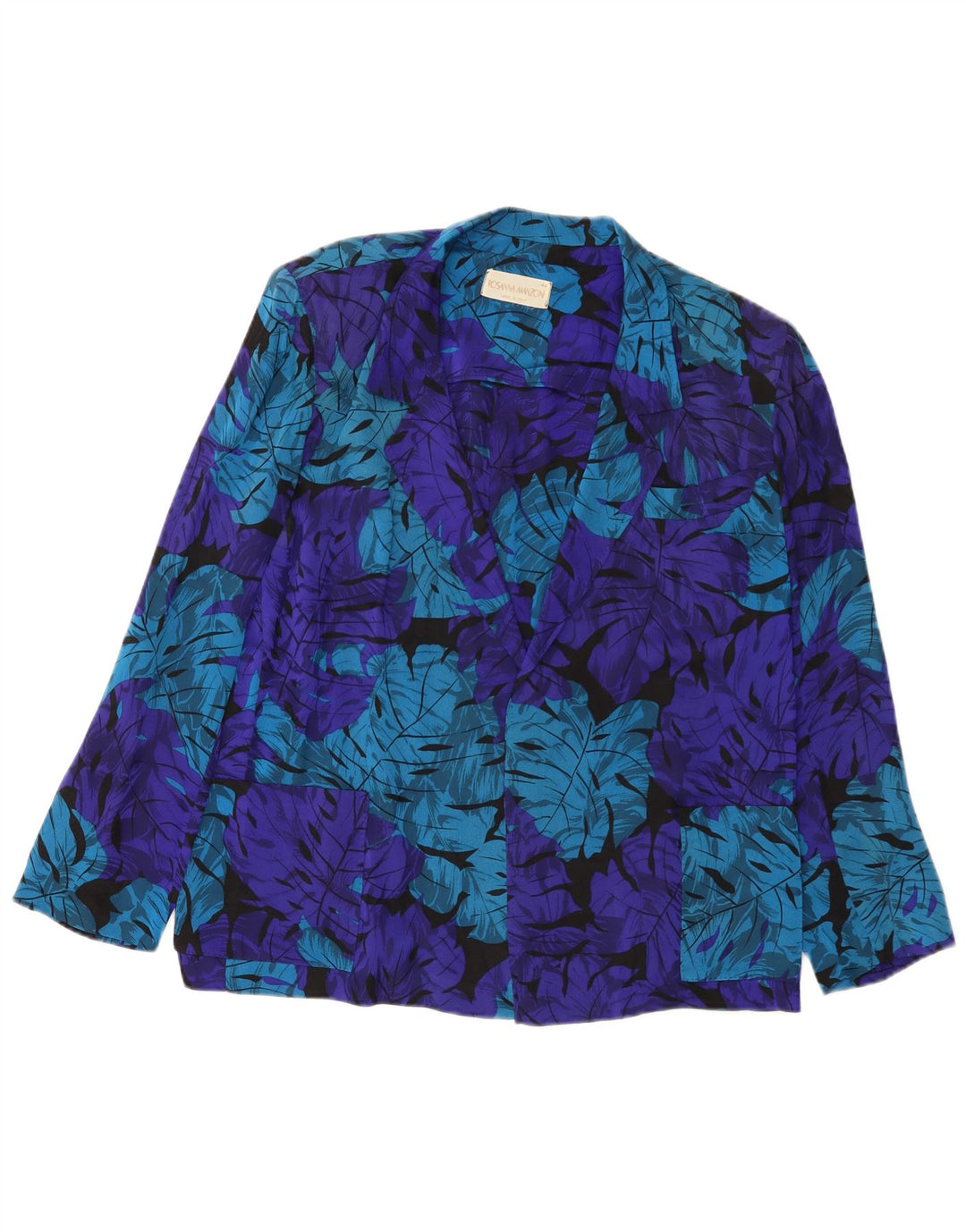 Jaqueta blazer aberta feminina Rosanna Manzoni IT 44 azul médio floral