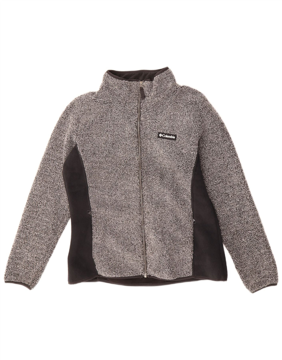 COLUMBIA Womens Fleece Jacket UK 16 Large Grey Colourblock Polyester