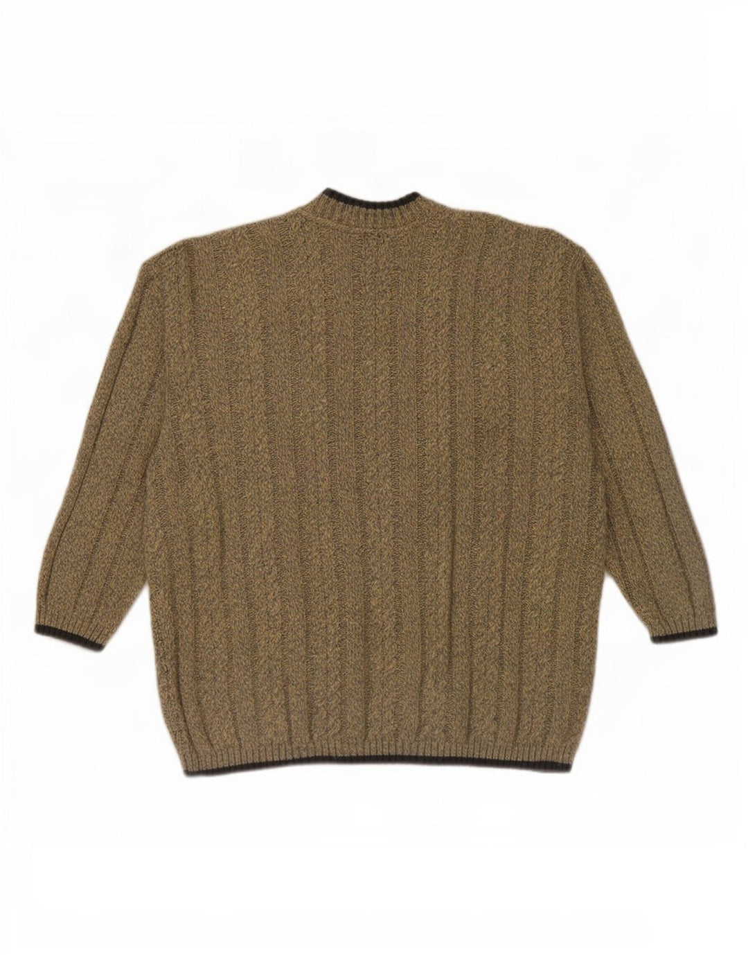 Suéter vintage masculino com gola tartaruga pequeno poliacrílico bege