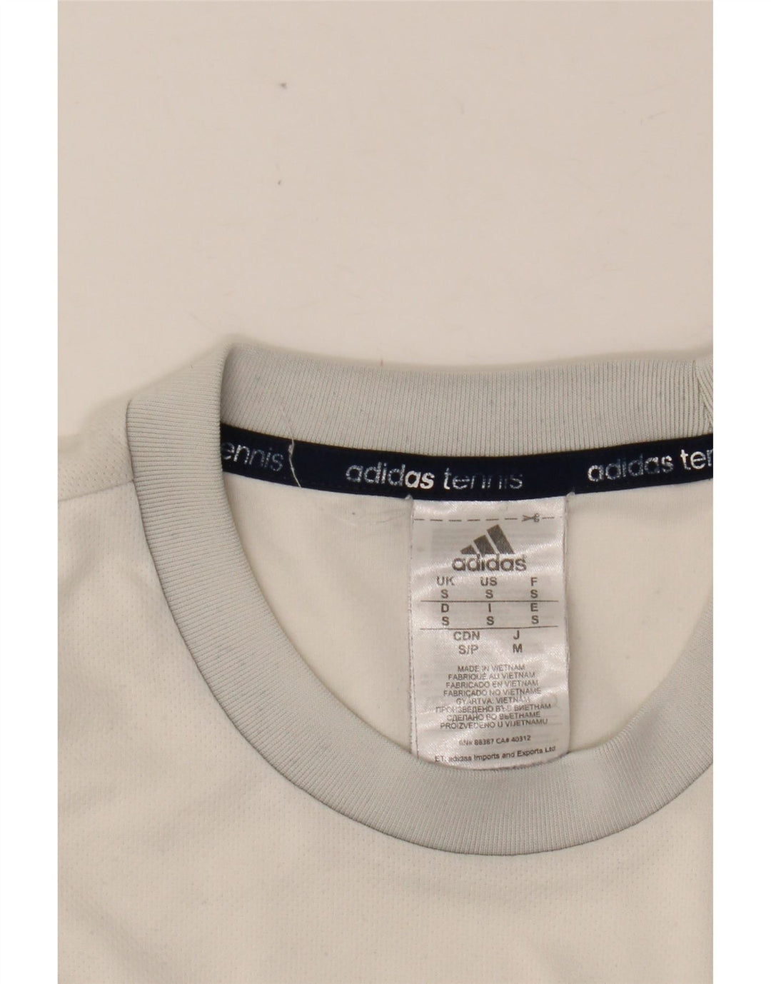 ADIDAS Mens Tennis Camiseta Top Pequeno Branco Colourblock Poliéster