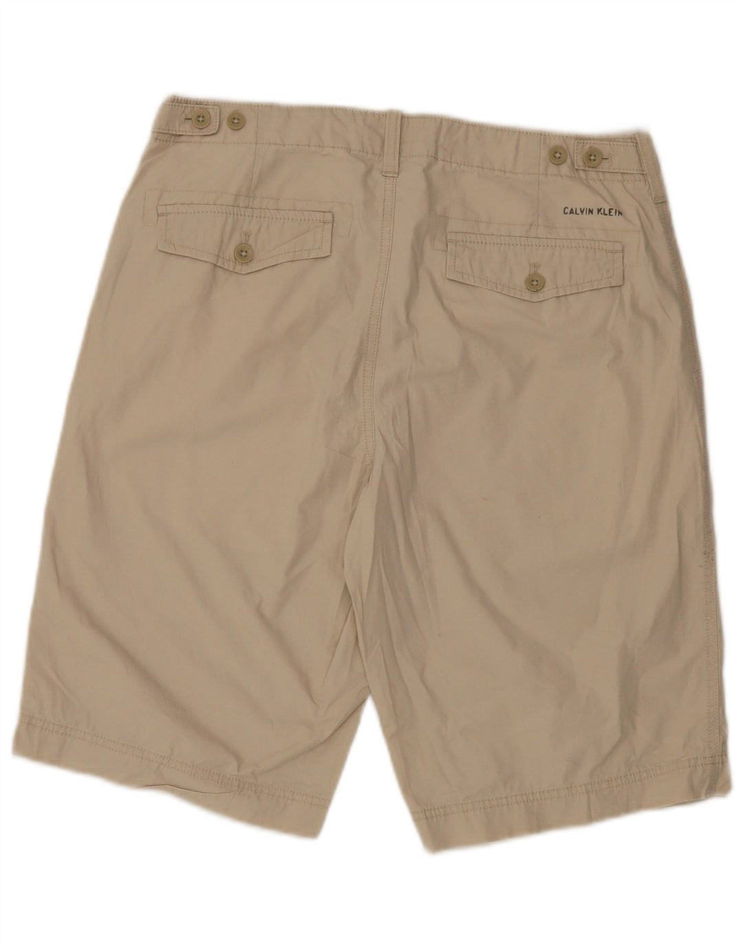 CALVIN KLEIN Mens Chino Shorts W32 Algodão Bege Médio