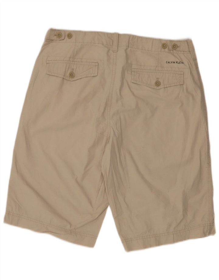 CALVIN KLEIN Mens Chino Shorts W32 Algodão Bege Médio