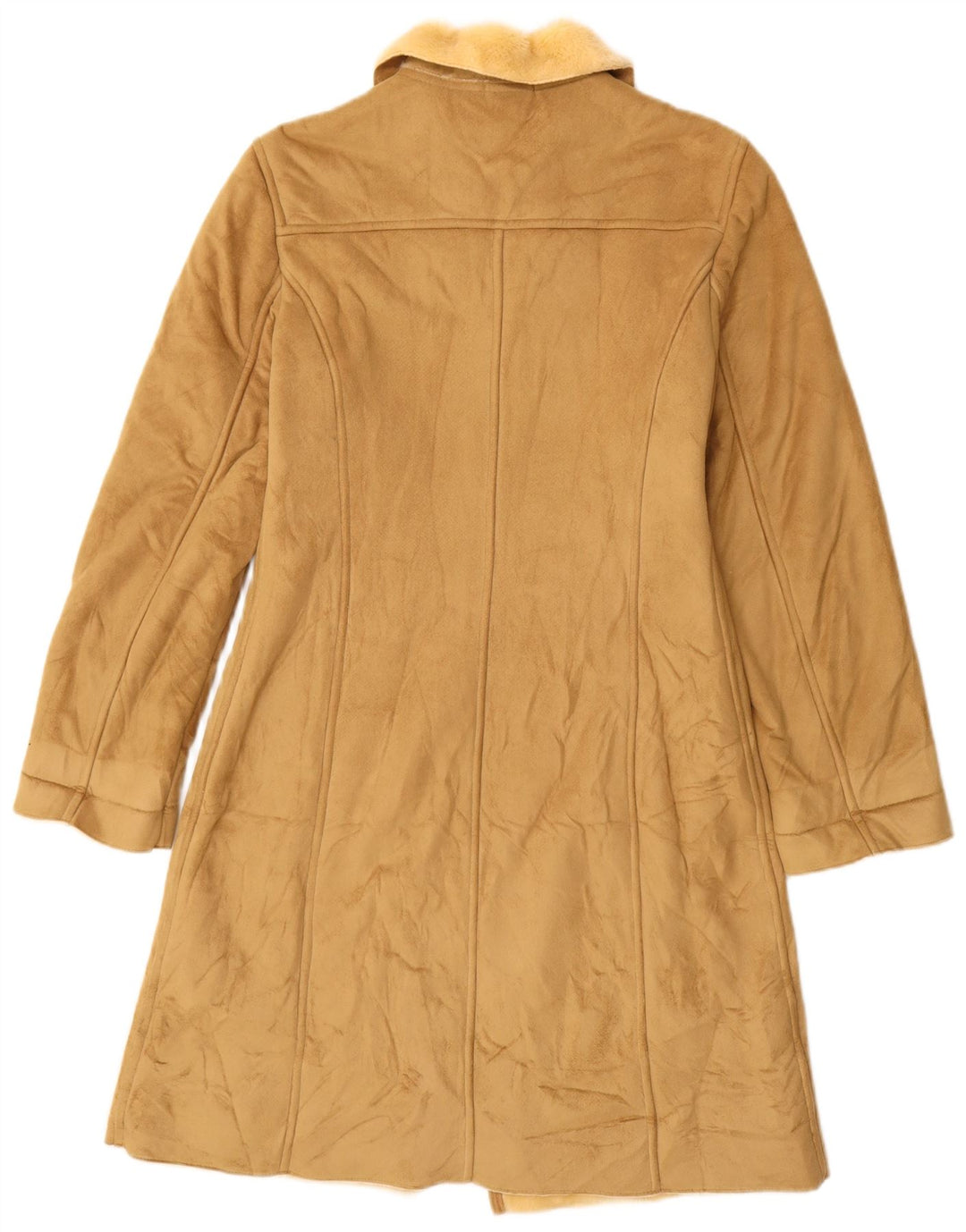 Sobretudo feminino Sherpa BENETTON Reino Unido 10 pequeno modacril bege