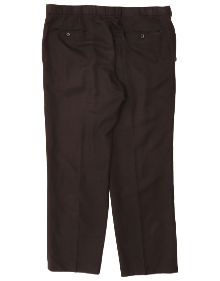 Calça chino reta masculina Marks & Spencer W38 L31 poliéster preto
