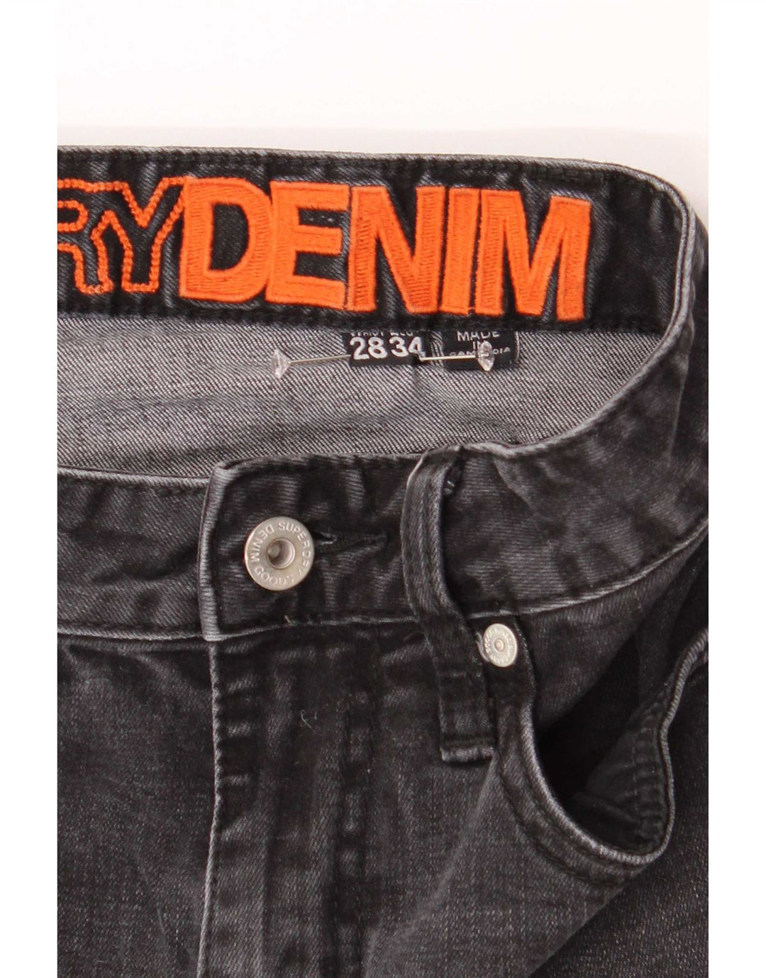 Jeans skinny feminino Superdry W28 L34 cinza