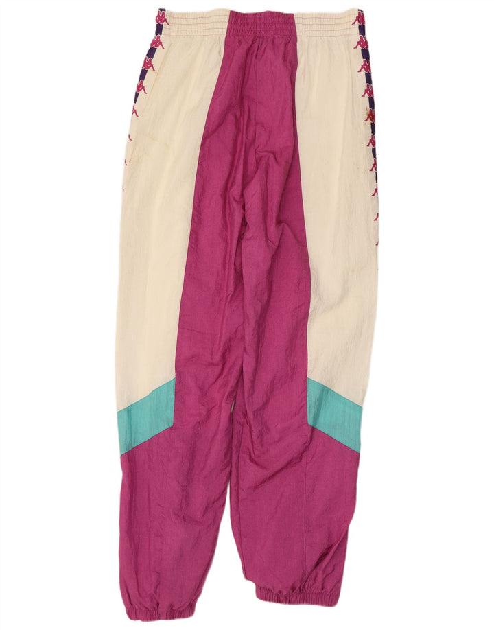 KAPPA Calça de treino masculina gráfica Joggers grande bloco colorido rosa