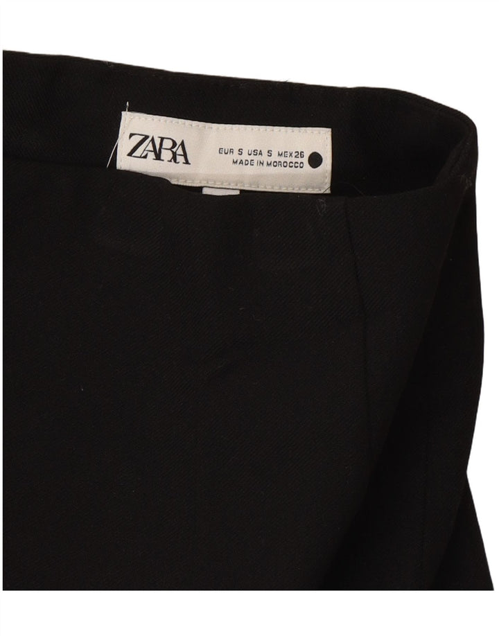 Mini saia feminina Zara pequena W26 poliéster preto