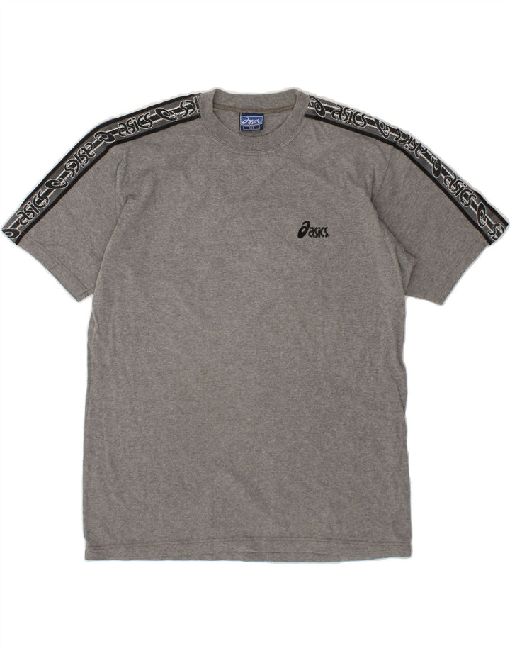 ASICS Boys Graphic T-Shirt Top 13-14 Years Grey Cotton Vintage Asics and Second-Hand Asics from Messina Hembry 