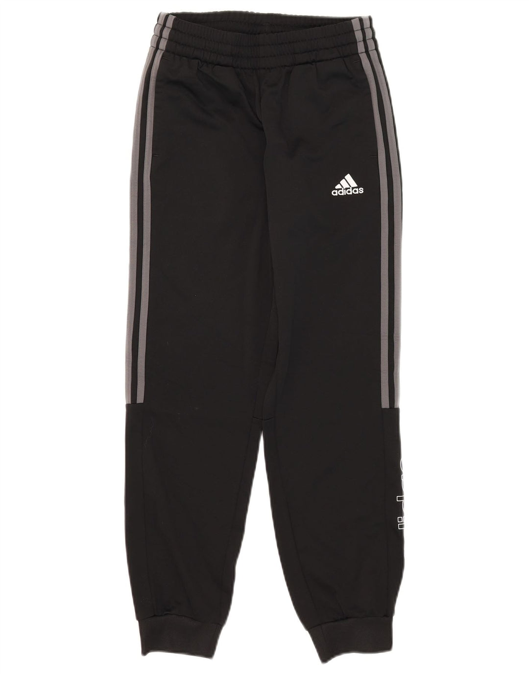 Adidas meninos calças de treino gráfico joggers 11-12 anos preto poliéster