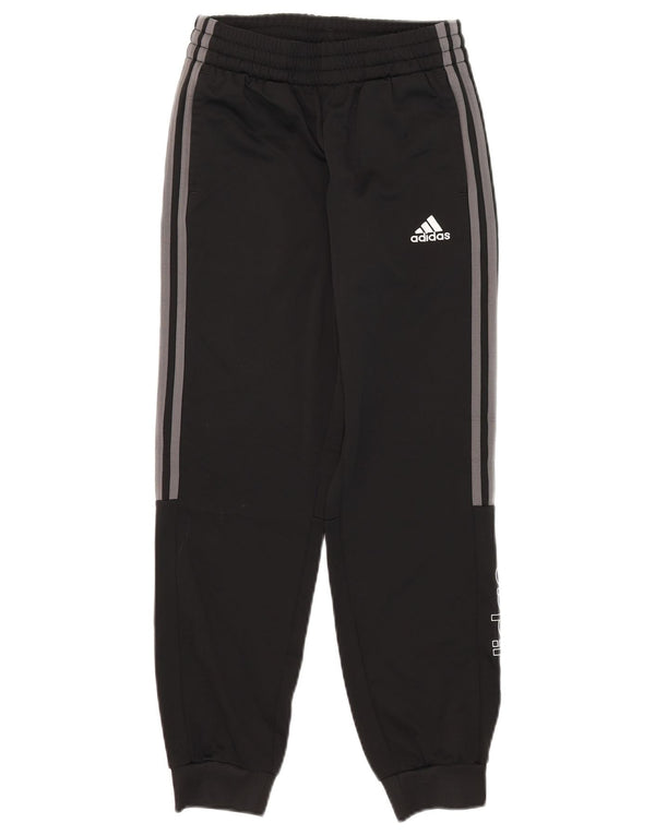 Adidas meninos calças de treino gráfico joggers 11-12 anos preto poliéster