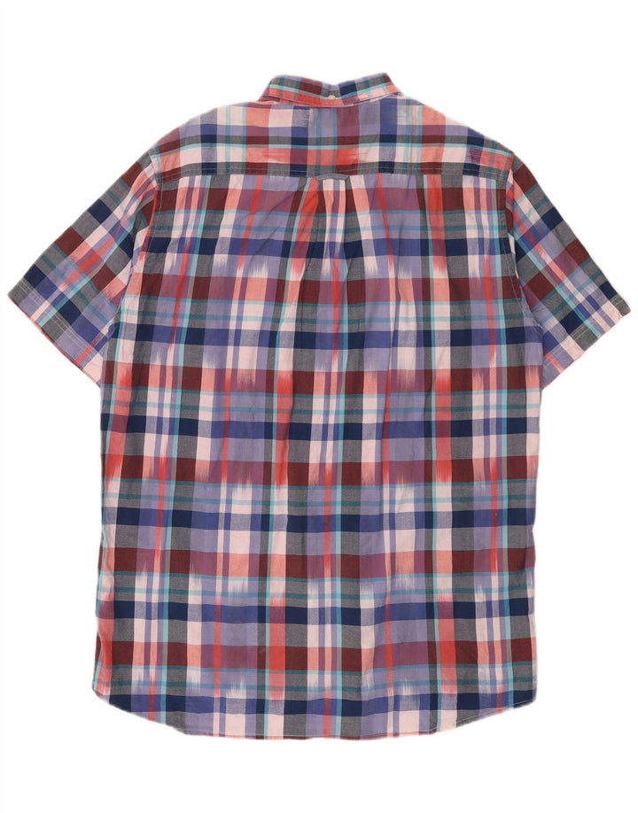Camisa masculina de manga curta Gant tamanho 16 1/2 41/42 xadrez grande multicolorida