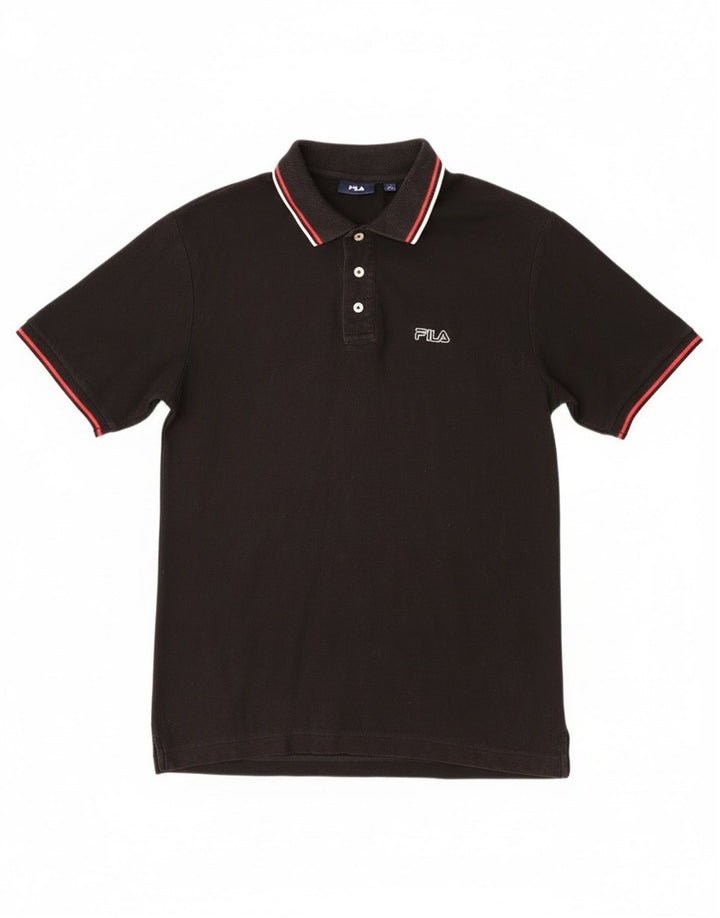 Camisa polo masculina Fila médio algodão preto