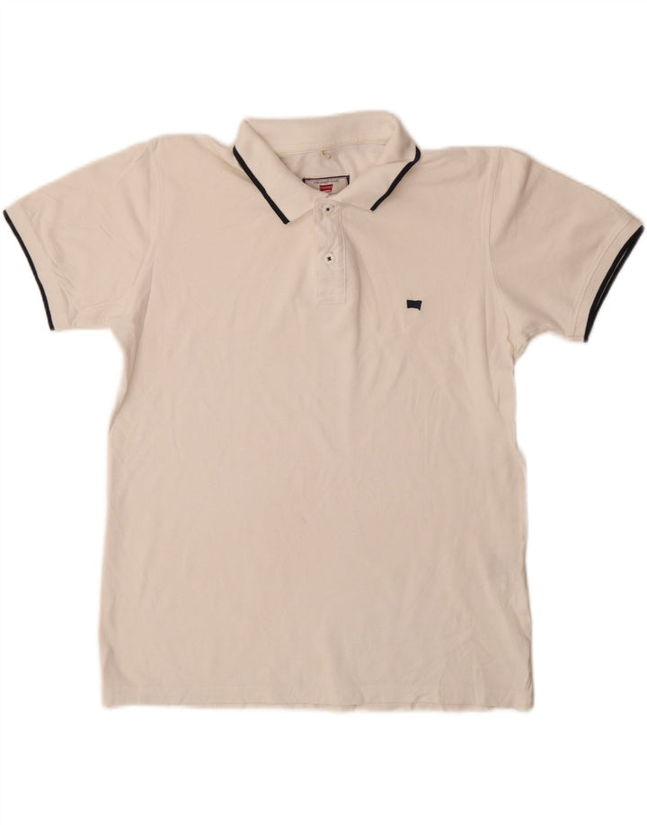 Camisa polo masculina Carrera Regular Fit médio algodão branco