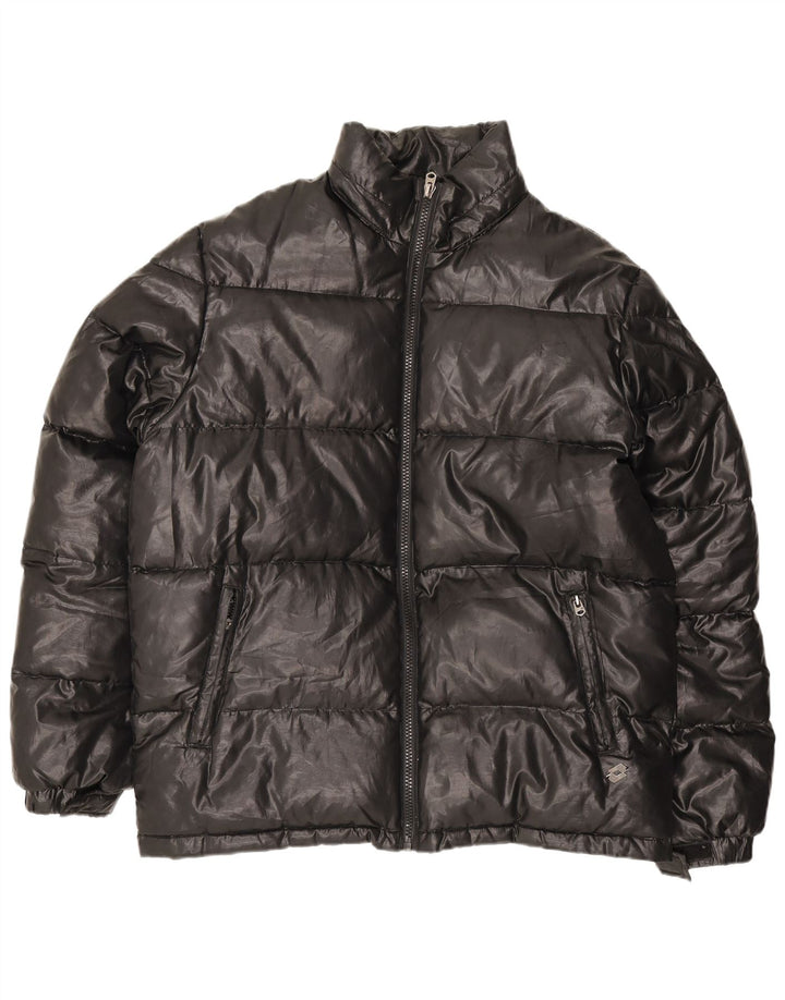 Jaqueta masculina acolchoada com capuz Lotto UK 46 3XL poliéster preto