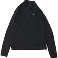 NIKE Womens Dri Fit Zip Neck Pullover Treino Top Reino Unido 10 Pequeno Preto