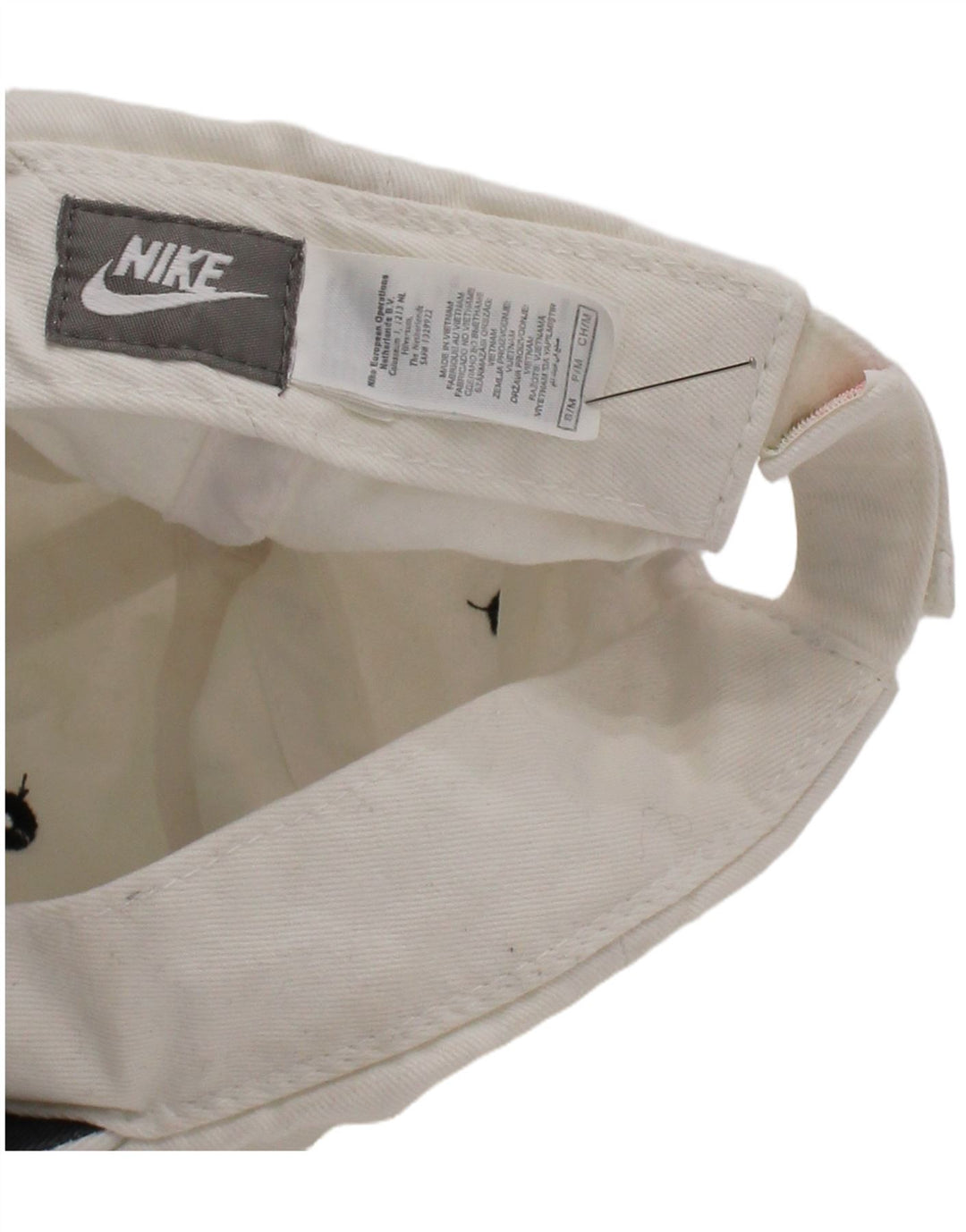 Boné de beisebol Nike Boys 7-8 anos pequeno/médio algodão branco