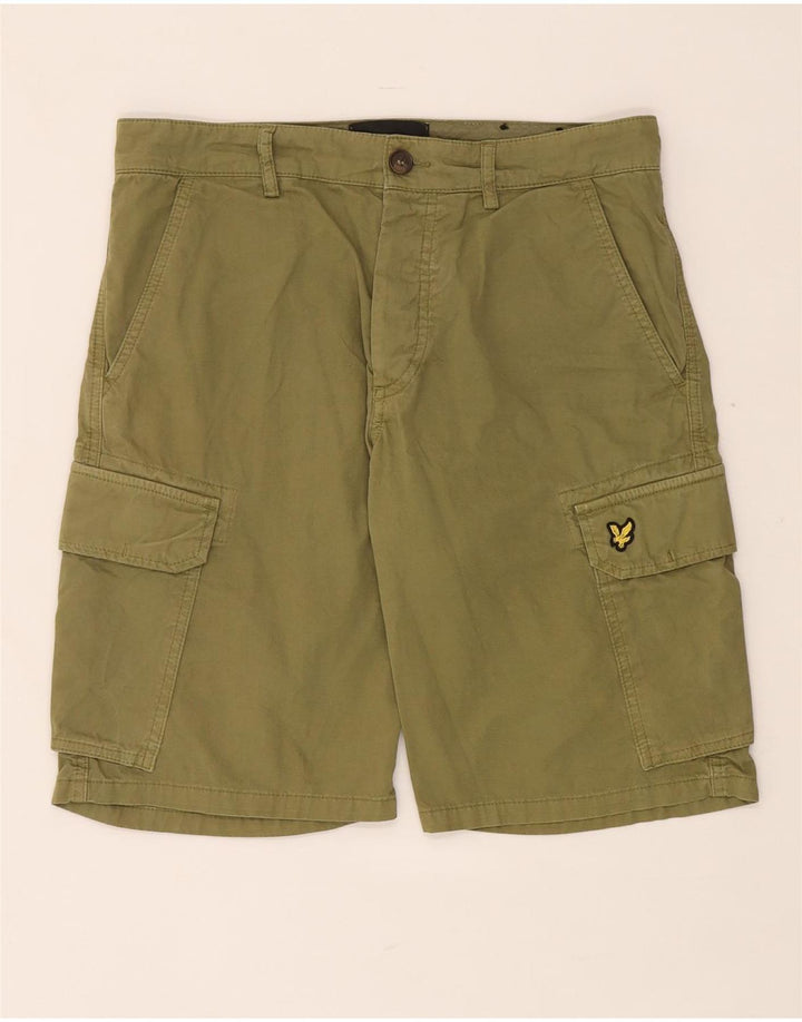 Lyle & Scott Mens Regular Fit Cargo Shorts W31 Médio Algodão Cáqui