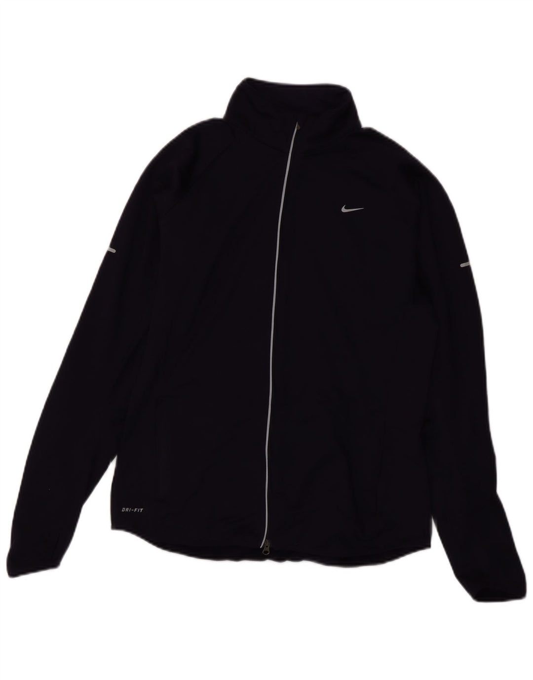 NIKE Womens Dri Fit Tracksuit Top Jacket UK 14 Grande Roxo Poliéster