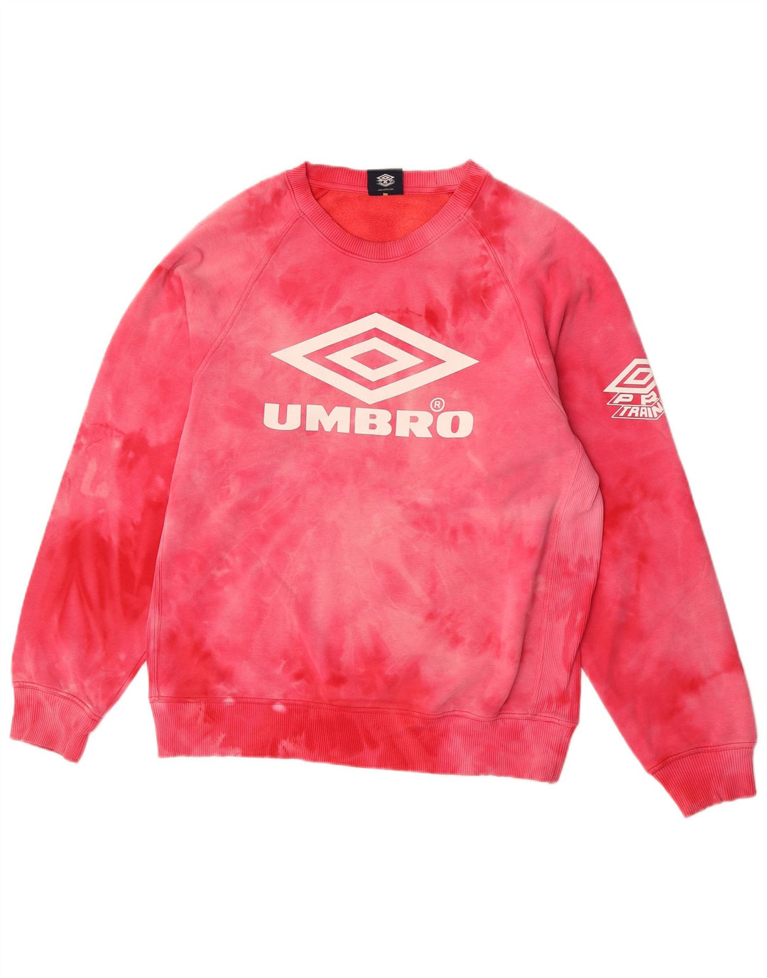 Umbro moletom gráfico masculino jumper médio rosa tie dye algodão
