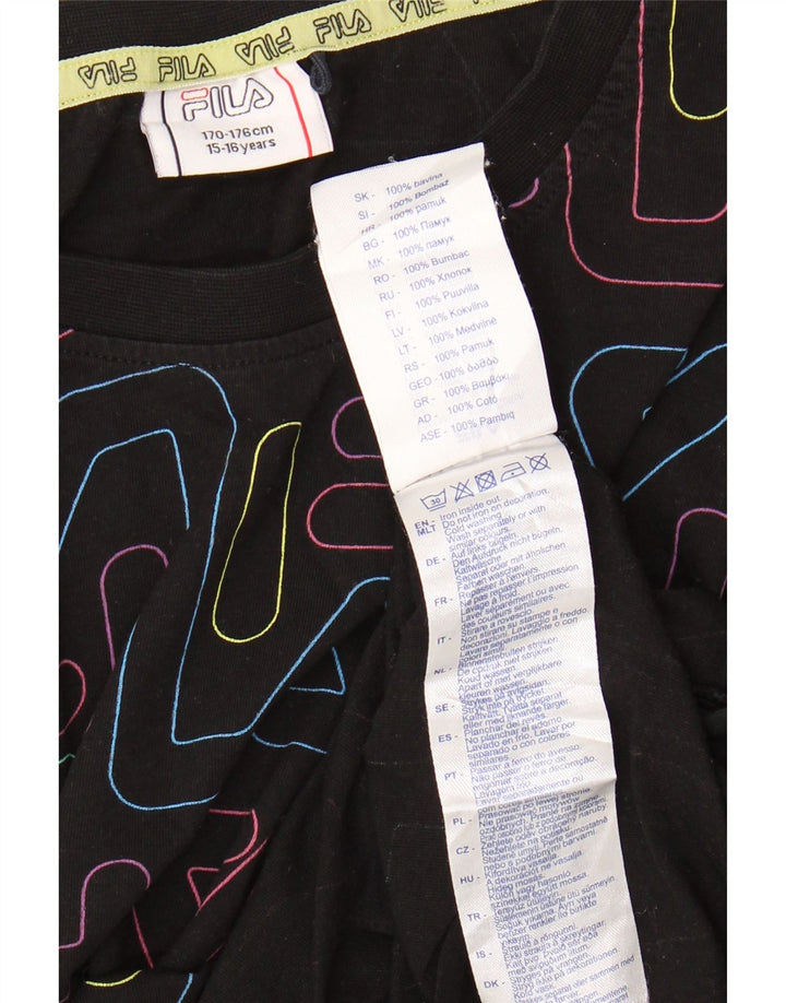 Camiseta feminina FILA Crop Graphic 15-16 anos algodão preto